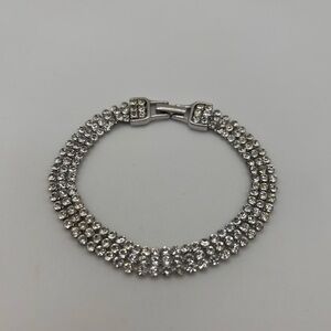 Authentic Swarovski silver tone 3 roles crystal bracelet